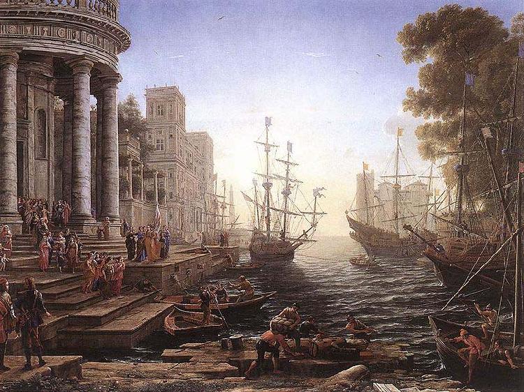 Claude Lorrain Port Scene with the Embarkation of St Ursula Spain oil painting art